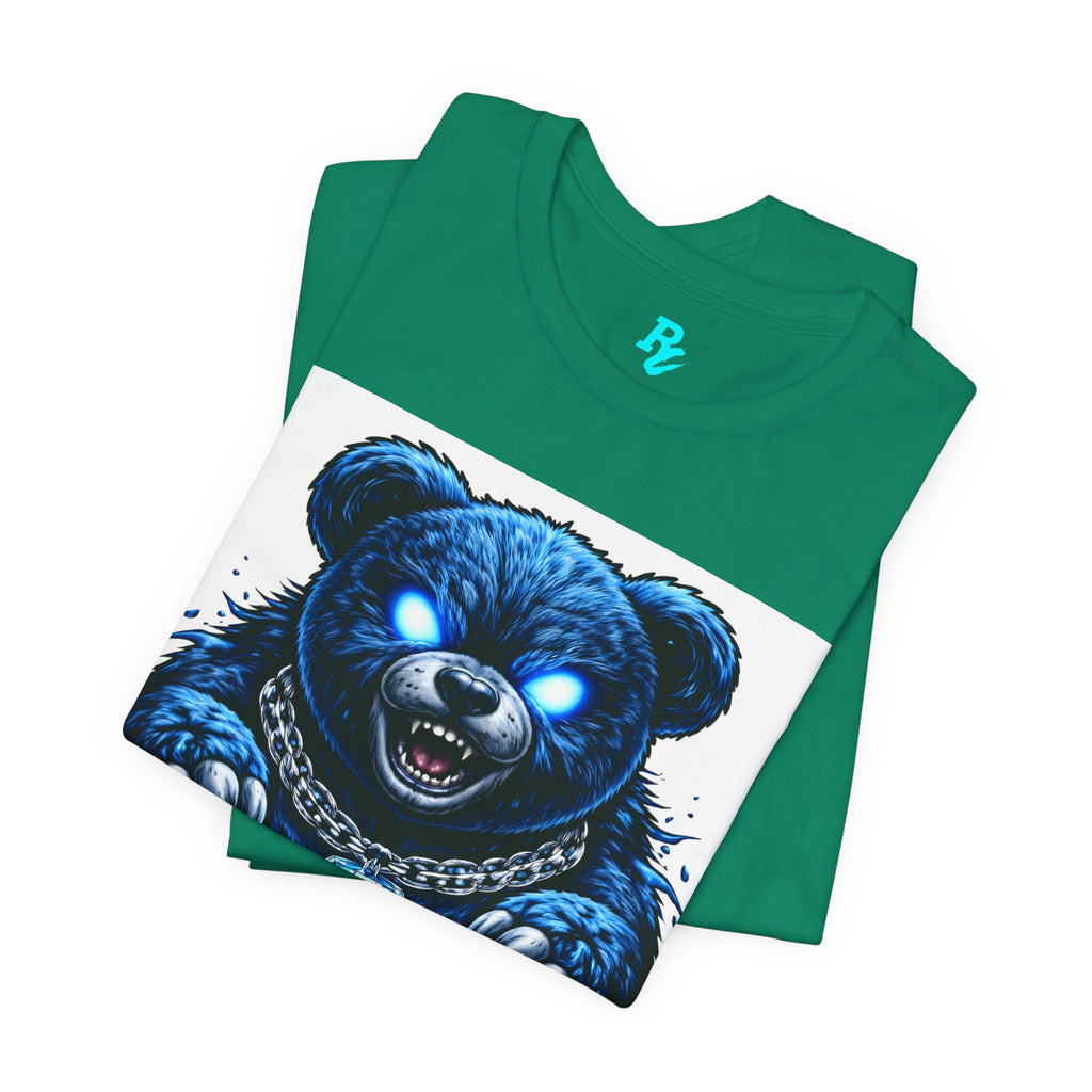 Blue Neon Grizzly Tee — Fierce Bear Graphic Shirt with 'RichestCulture.com'