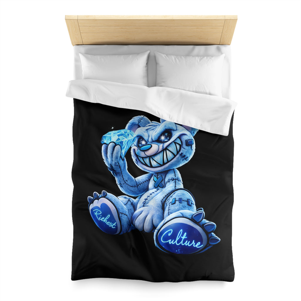 Duvet Cover - Blue Ice Grin Teddy Bear Graphic
