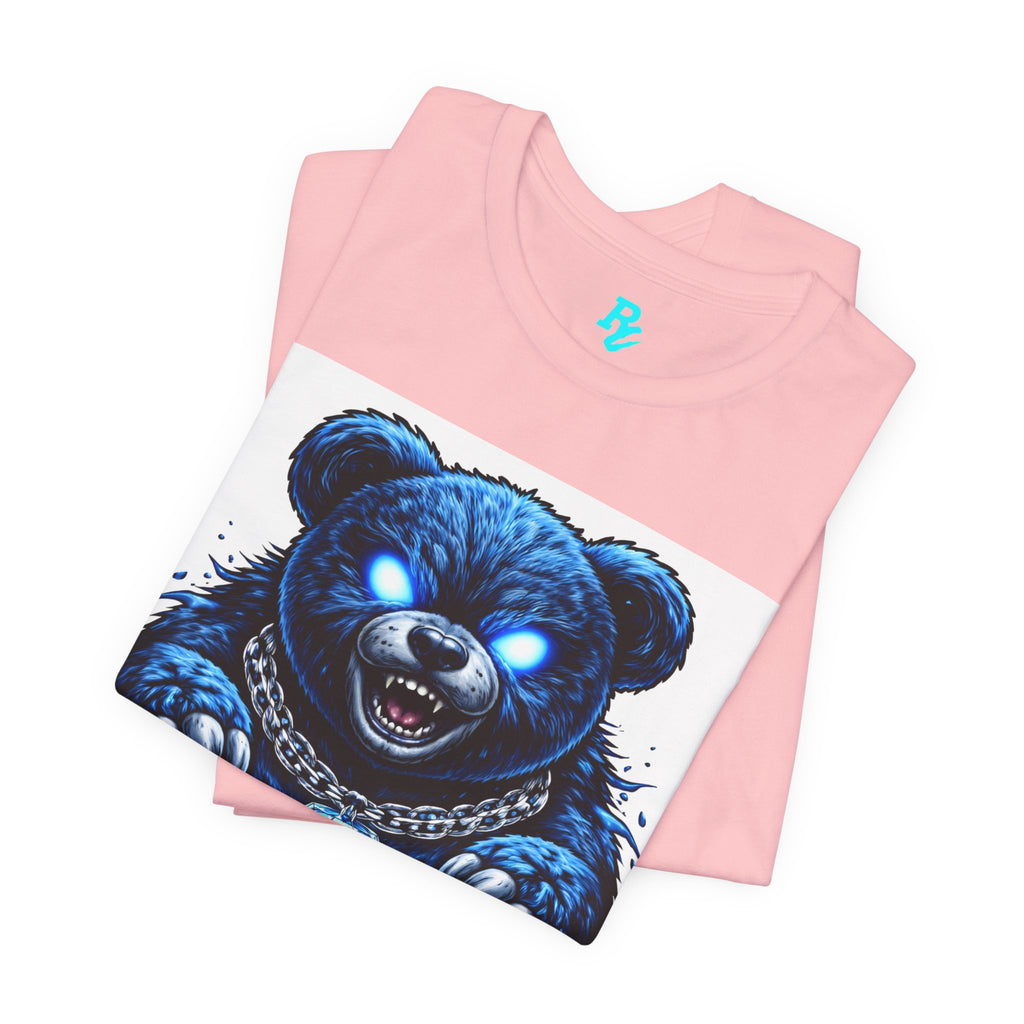 Blue Neon Grizzly Tee — Fierce Bear Graphic Shirt with 'RichestCulture.com'