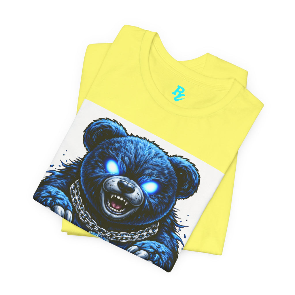 Blue Neon Grizzly Tee — Fierce Bear Graphic Shirt with 'RichestCulture.com'