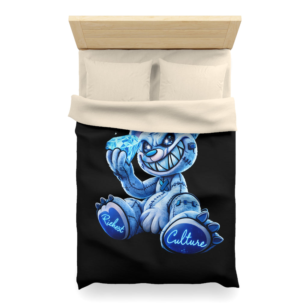 Duvet Cover - Blue Ice Grin Teddy Bear Graphic