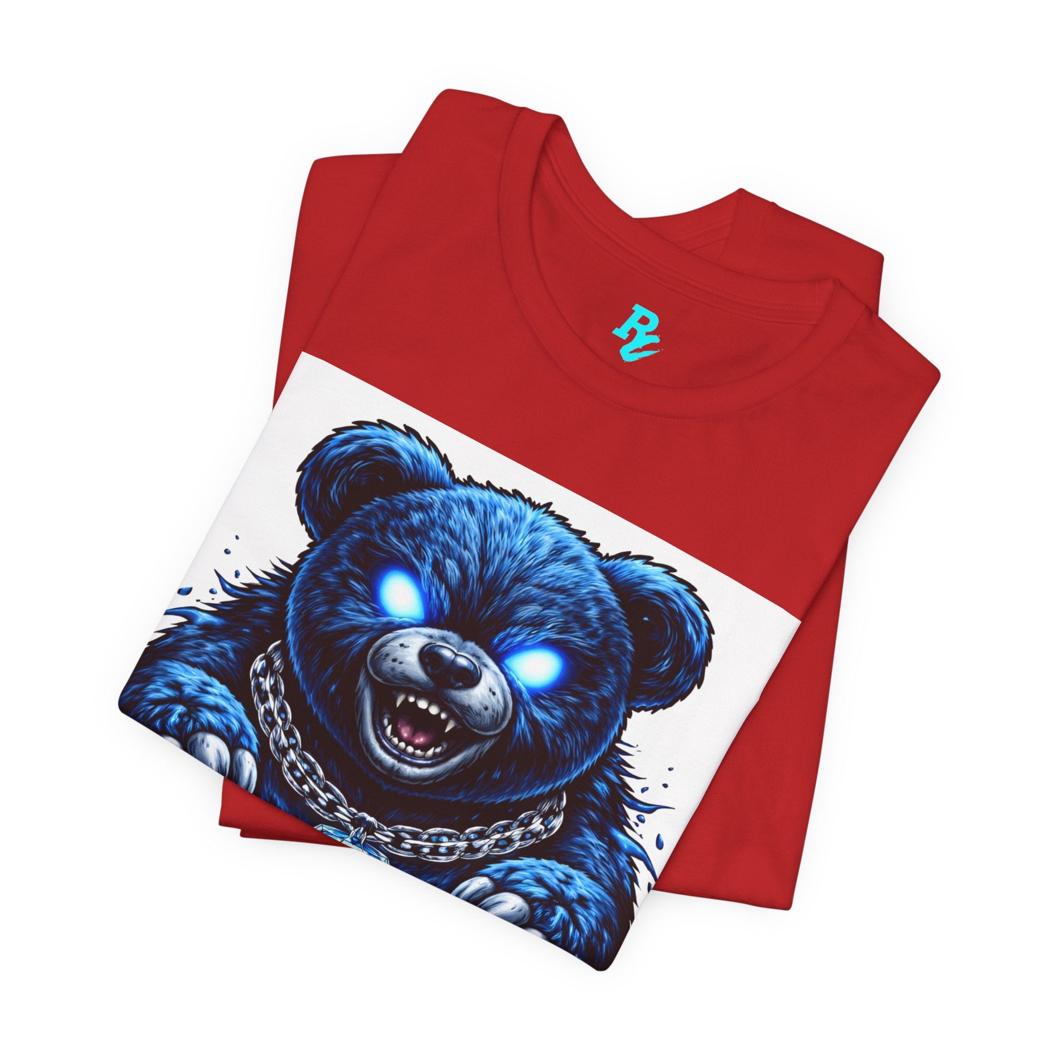 Blue Neon Grizzly Tee — Fierce Bear Graphic Shirt with 'RichestCulture.com'