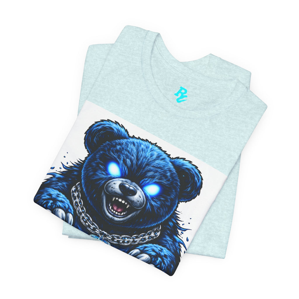 Blue Neon Grizzly Tee — Fierce Bear Graphic Shirt with 'RichestCulture.com'