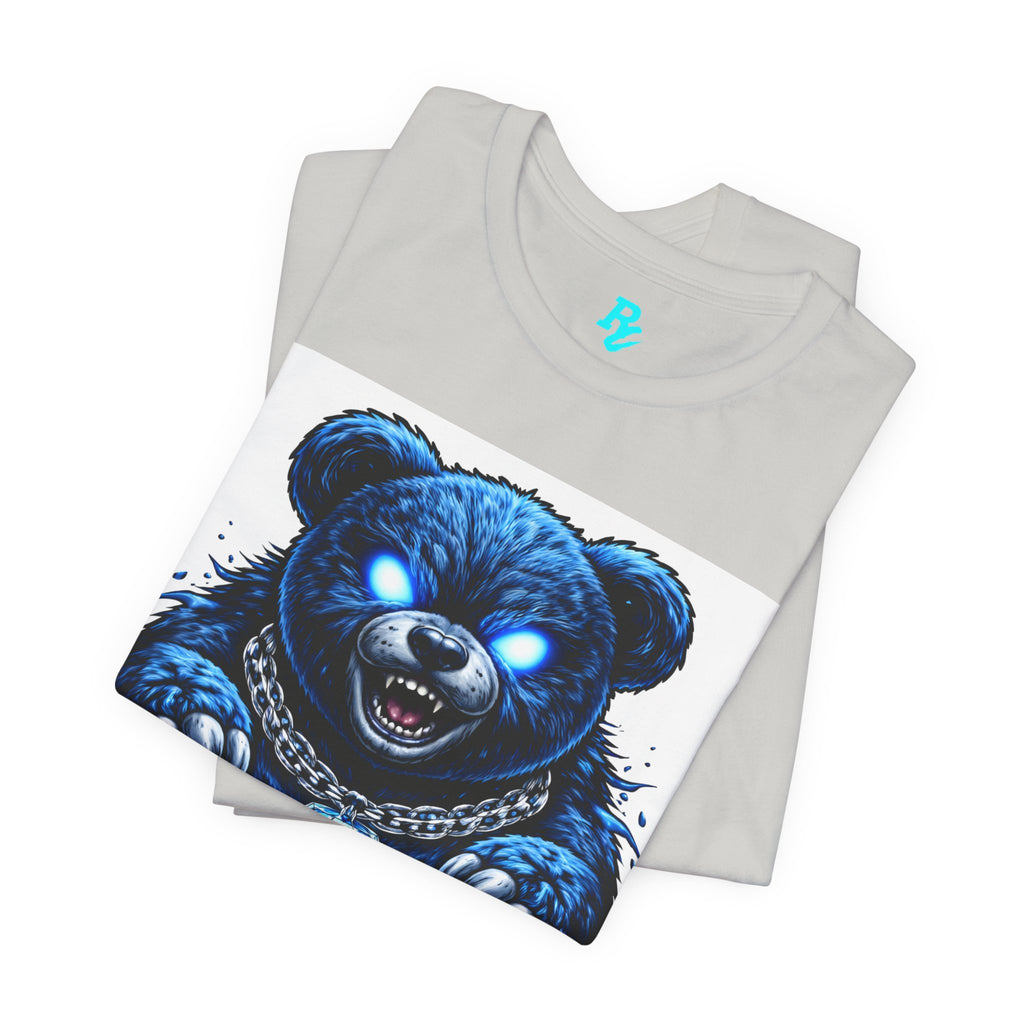 Blue Neon Grizzly Tee — Fierce Bear Graphic Shirt with 'RichestCulture.com'