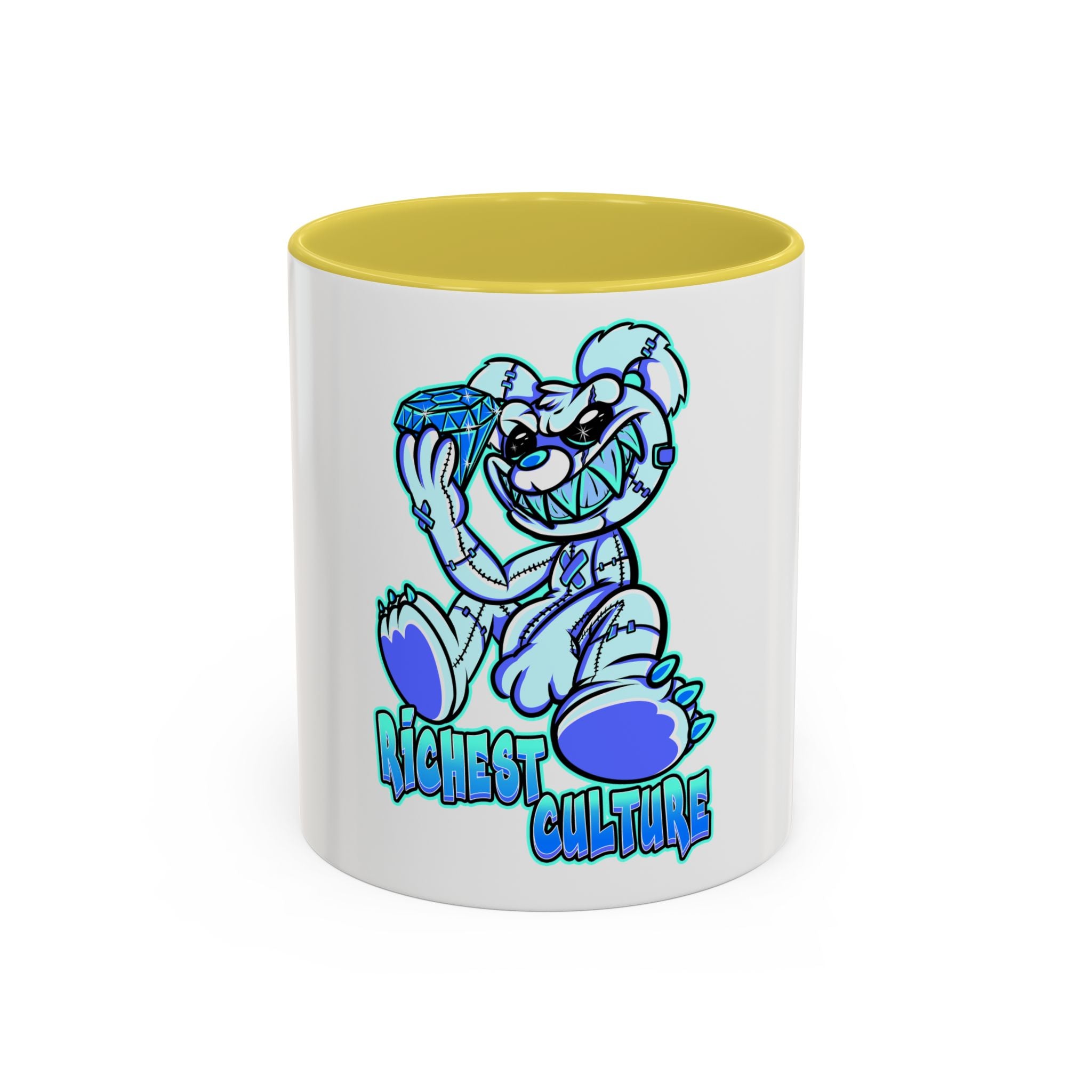 Colorful Mug — Playful 'Richest Culture' Cartoon Bear Coffee Cup (11oz/15oz)