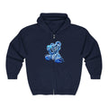 Zip Hoodie — Blue Smiling Teddy Bear Graphic