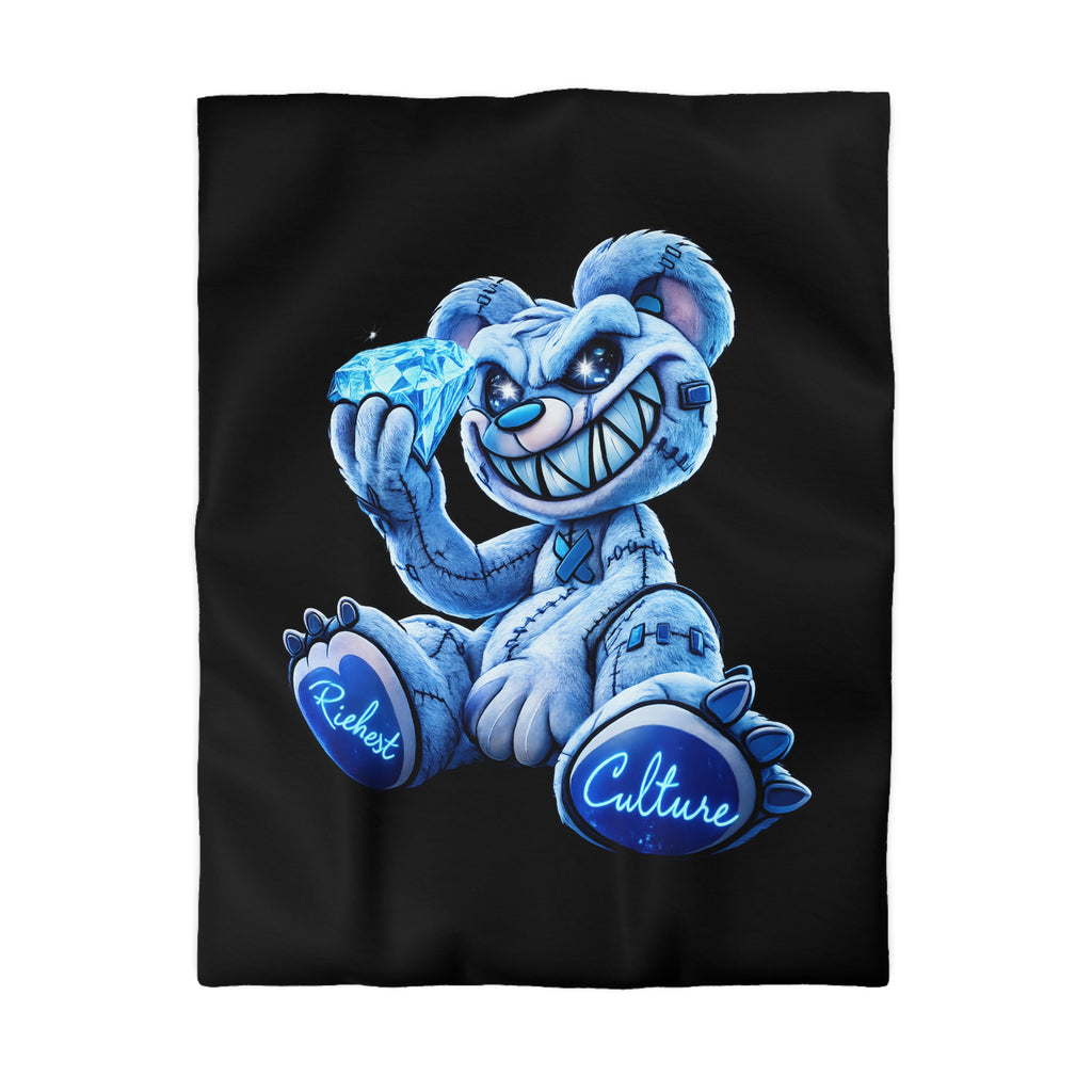 Duvet Cover - Blue Ice Grin Teddy Bear Graphic