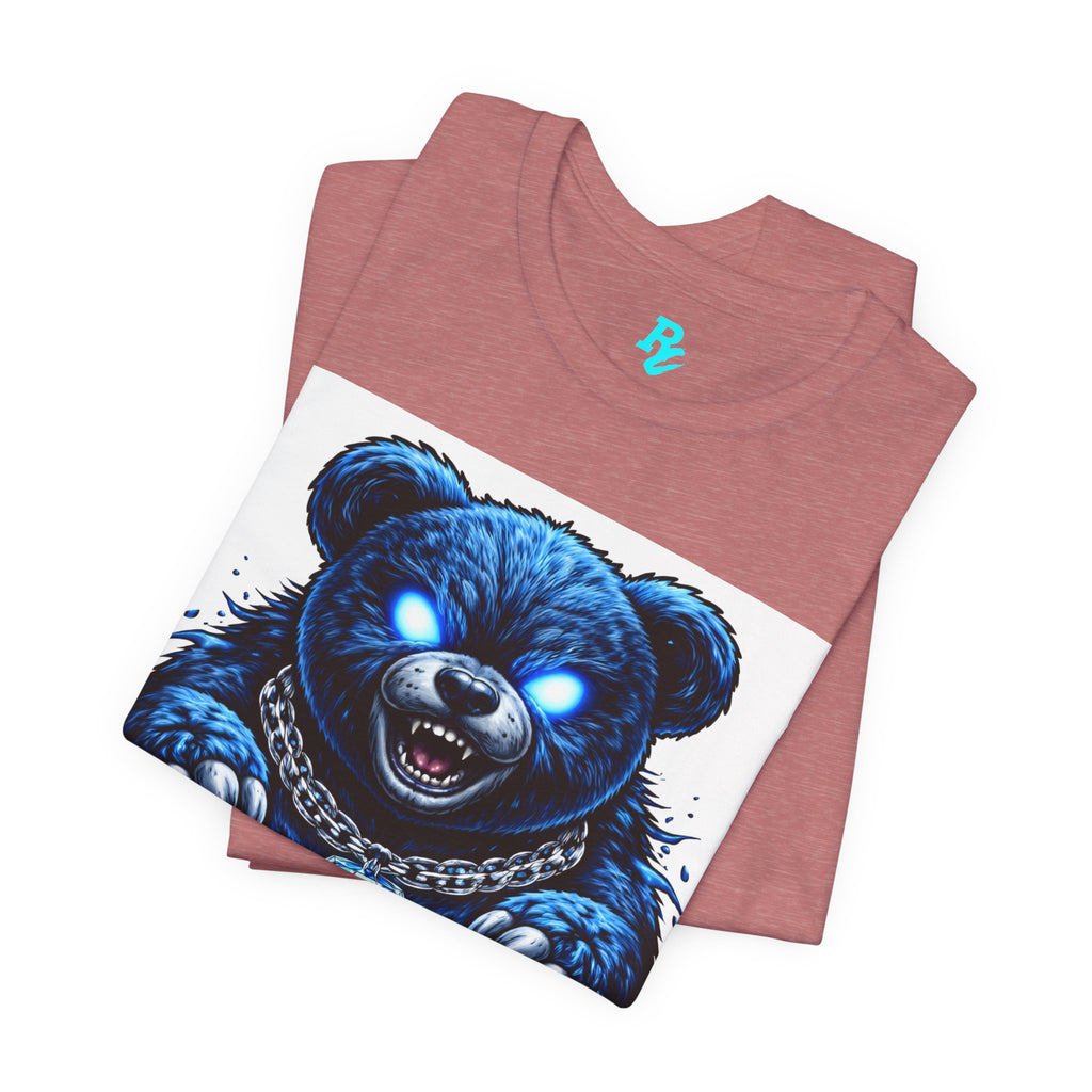 Blue Neon Grizzly Tee — Fierce Bear Graphic Shirt with 'RichestCulture.com'