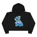 Cropped Hoodie — Blue Cartoon Bear "Nice & Chillin'" Graphic