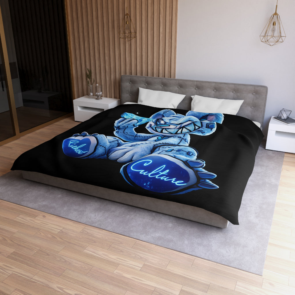 Duvet Cover - Blue Ice Grin Teddy Bear Graphic