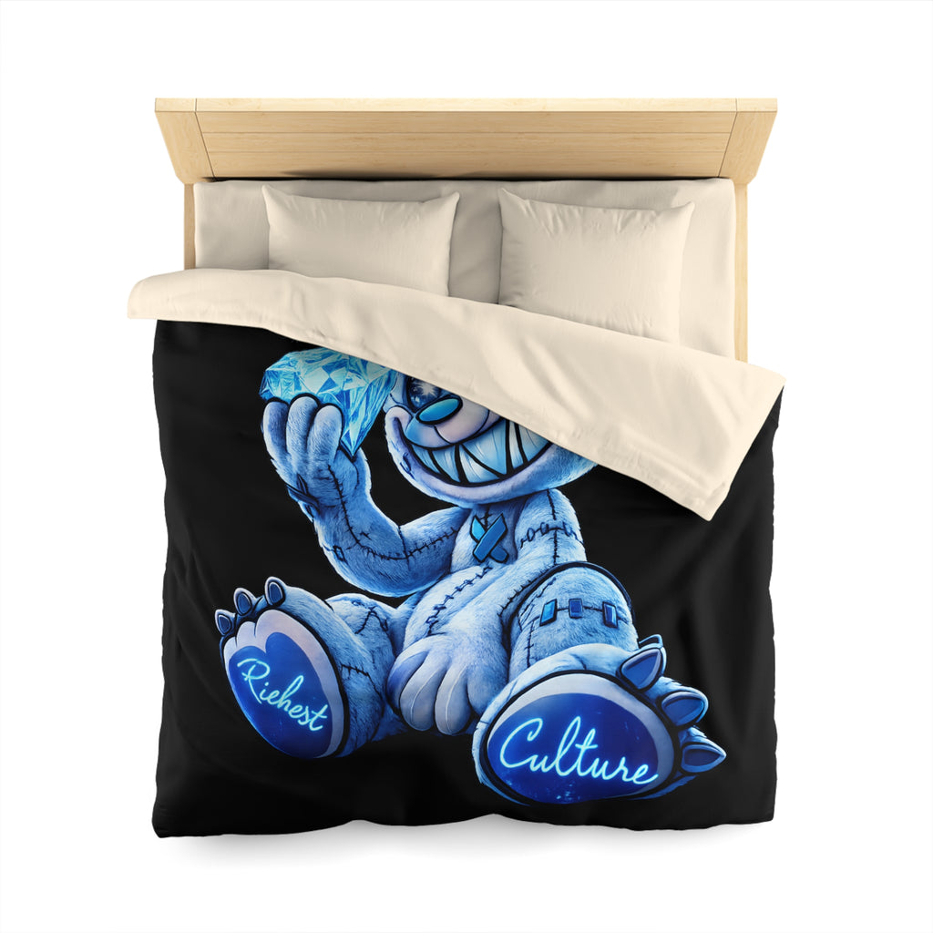Duvet Cover - Blue Ice Grin Teddy Bear Graphic