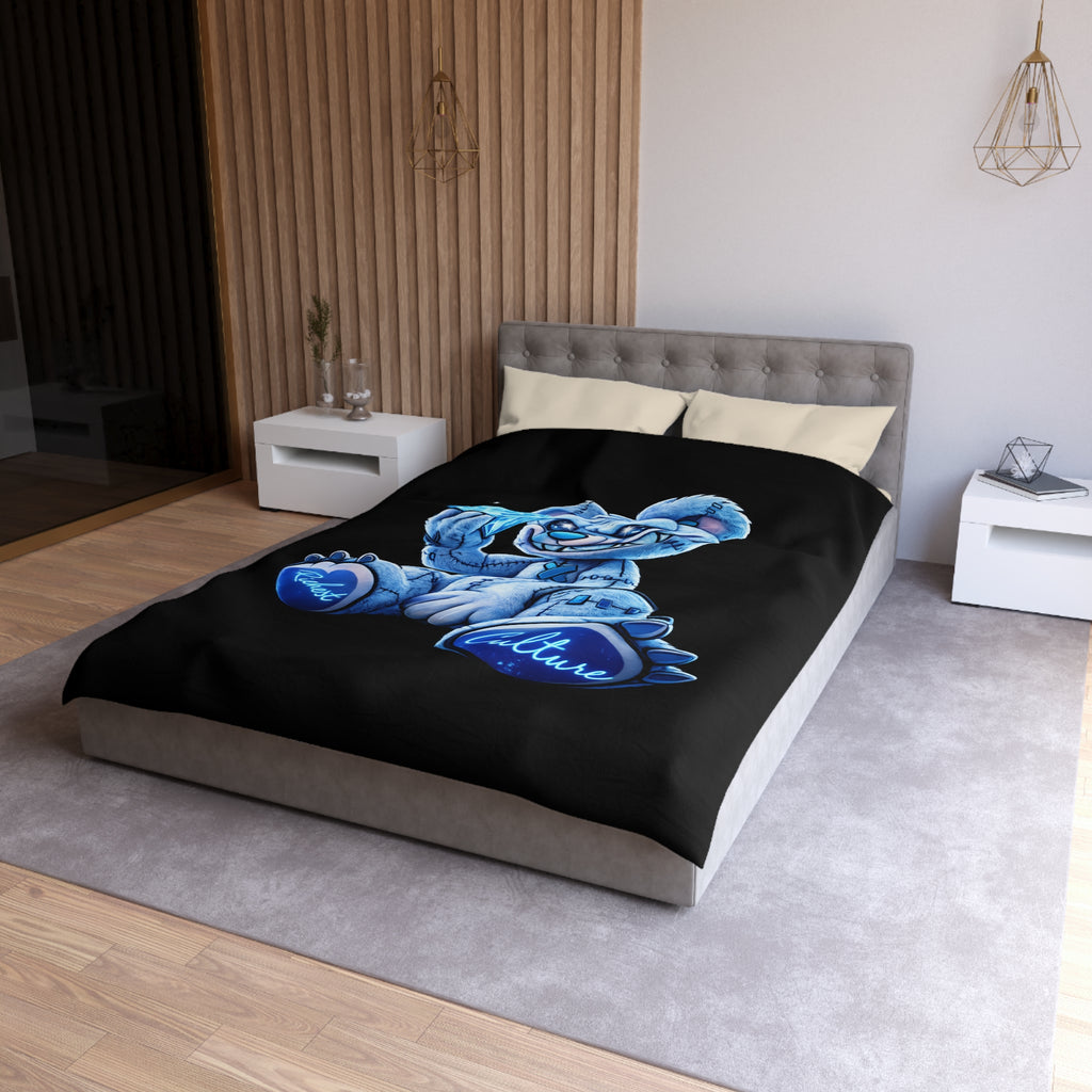 Duvet Cover - Blue Ice Grin Teddy Bear Graphic
