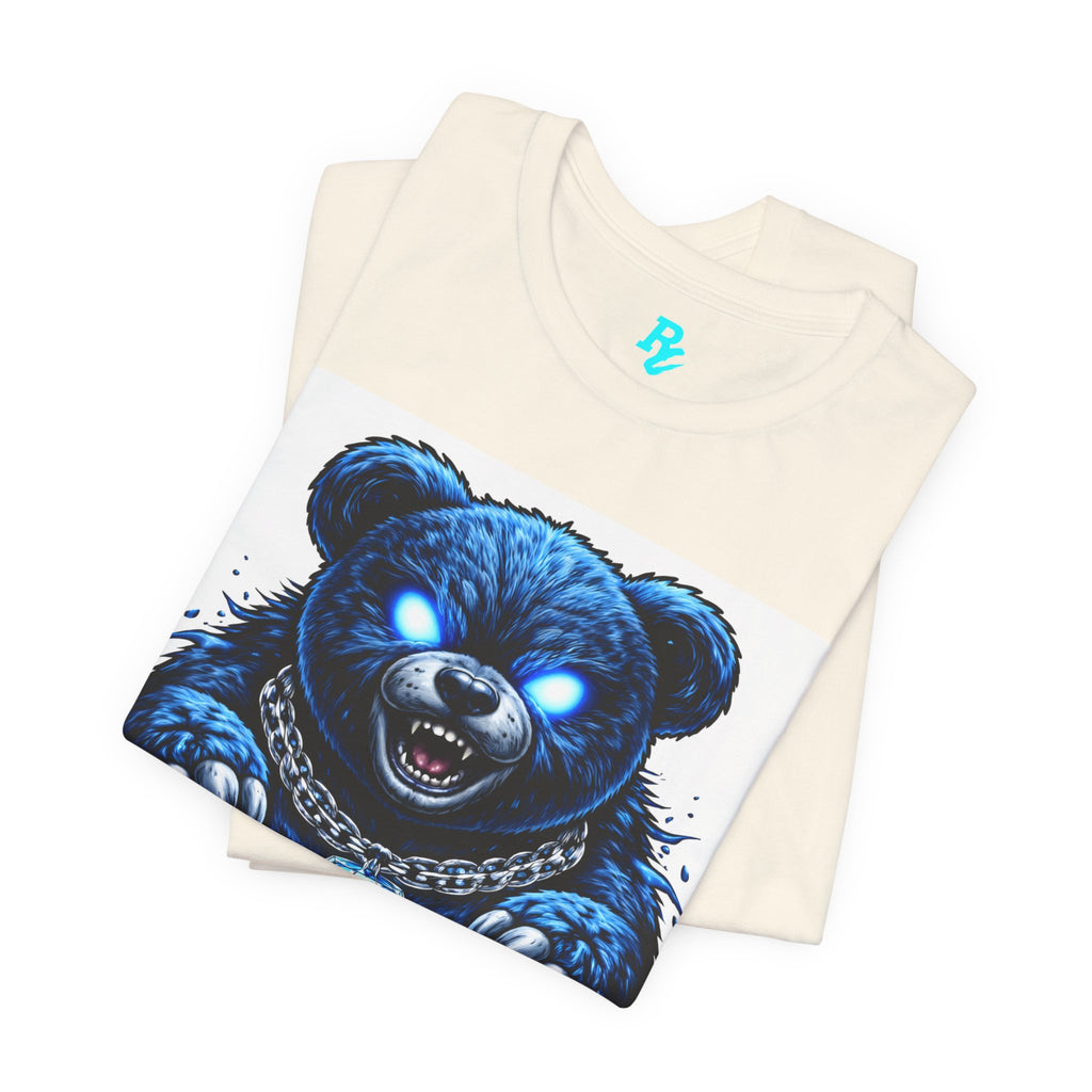 Blue Neon Grizzly Tee — Fierce Bear Graphic Shirt with 'RichestCulture.com'